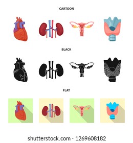 Isolated object of body and human symbol. Collection of body and medical vector icon for stock.