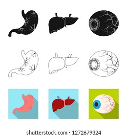 Isolated object of body and human symbol. Set of body and medical vector icon for stock.
