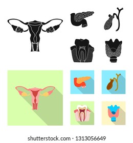 Isolated object of body and human symbol. Collection of body and medical stock vector illustration.