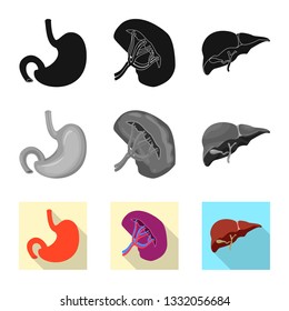 Isolated object of body and human symbol. Collection of body and medical stock symbol for web.