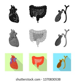 Isolated object of body and human symbol. Collection of body and medical vector icon for stock.