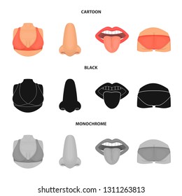 Isolated object of body and part icon. Set of body and anatomy stock symbol for web.