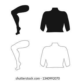 Isolated object of body and part icon. Collection of body and anatomy vector icon for stock.