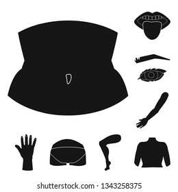 Isolated object of body and part icon. Collection of body and anatomy stock symbol for web.