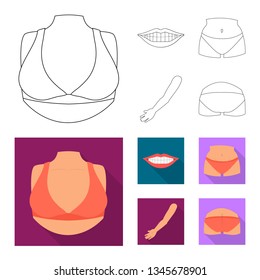Isolated object of body and part icon. Set of body and anatomy stock vector illustration.