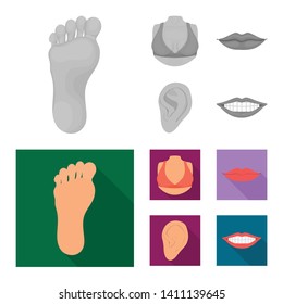 Isolated object of body and part icon. Set of body and anatomy vector icon for stock.