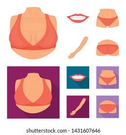 Isolated object of body and part icon. Set of body and anatomy vector icon for stock.