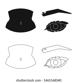 Isolated object of body and part icon. Collection of body and anatomy stock symbol for web.