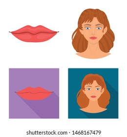 Isolated object of body and part icon. Set of body and anatomy stock vector illustration.