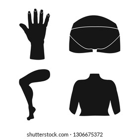 Isolated object of body and part logo. Collection of body and anatomy vector icon for stock.