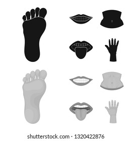 Isolated object of body and part logo. Set of body and anatomy stock symbol for web.