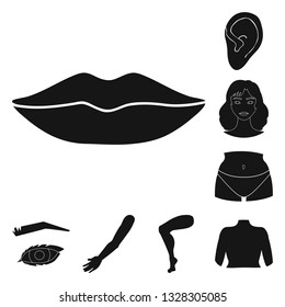 Isolated object of body and part logo. Set of body and anatomy vector icon for stock.