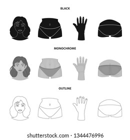 Isolated object of body and part logo. Collection of body and anatomy stock symbol for web.