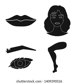 Isolated object of body and part logo. Collection of body and anatomy vector icon for stock.