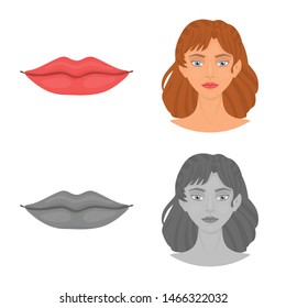 Isolated object of body and part logo. Set of body and anatomy vector icon for stock.
