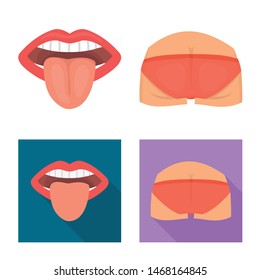 Isolated object of body and part logo. Collection of body and anatomy vector icon for stock.