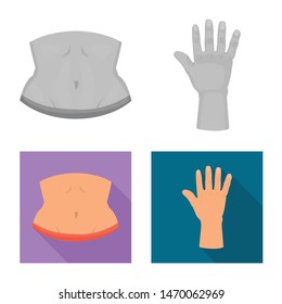 Isolated object of body and part logo. Collection of body and anatomy vector icon for stock.