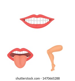 Isolated object of body and part logo. Set of body and anatomy stock vector illustration.