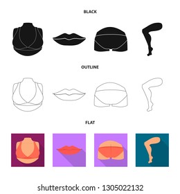 Isolated object of body and part sign. Collection of body and anatomy vector icon for stock.
