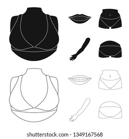 Isolated object of body and part sign. Collection of body and anatomy vector icon for stock.