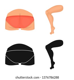 Isolated object of body and part sign. Collection of body and anatomy vector icon for stock.