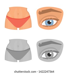 Isolated object of body and part sign. Set of body and anatomy stock symbol for web.