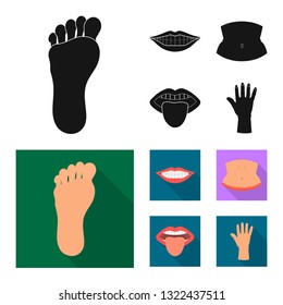 Isolated object of body and part symbol. Set of body and anatomy stock vector illustration.