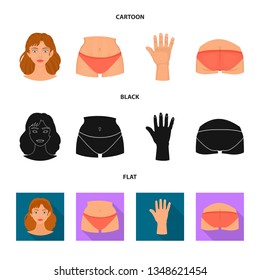 Isolated object of body and part symbol. Set of body and anatomy stock vector illustration.