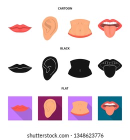 Isolated object of body and part symbol. Set of body and anatomy vector icon for stock.