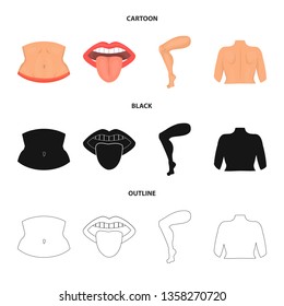 Isolated object of body and part symbol. Set of body and anatomy stock vector illustration.