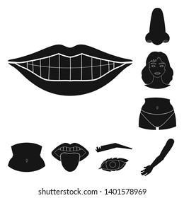Isolated object of body and part symbol. Set of body and anatomy vector icon for stock.