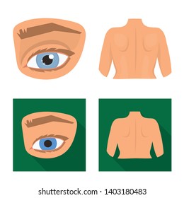Isolated object of body and part symbol. Set of body and anatomy stock vector illustration.