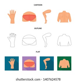 Isolated object of body and part symbol. Collection of body and anatomy stock vector illustration.