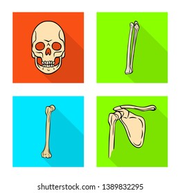 Isolated object of bone and skeleton icon. Set of bone and human stock symbol for web.