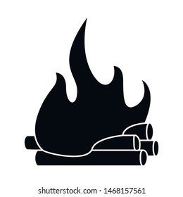 Isolated object of bonfire and burning symbol. Set of bonfire and night stock vector illustration.