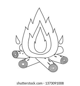 Isolated object of bonfire and fire symbol. Collection of bonfire and flame vector icon for stock.