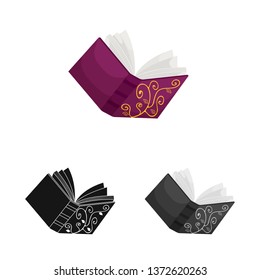 Isolated object of book and diary  logo. Set of book and notebook  vector icon for stock.
