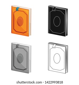 Isolated object of book  and dictionary  sign. Collection of book  and page stock vector illustration.