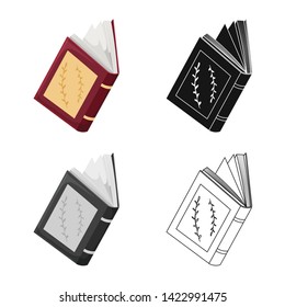 Isolated object of book  and open sign. Collection of book  and content  stock vector illustration.