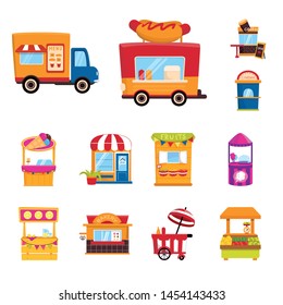 Isolated object of and booth symbol. Collection of and vending stock vector illustration.