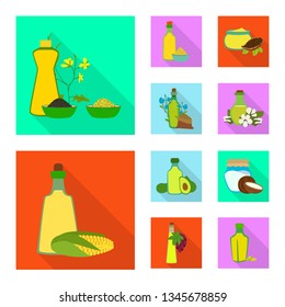 Isolated object of bottle and glass  icon. Set of bottle and agriculture stock symbol for web.