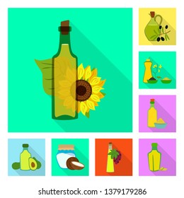 Isolated object of bottle and glass  icon. Collection of bottle and agriculture stock vector illustration.