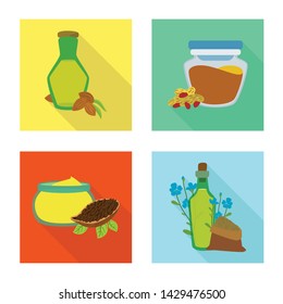 Isolated object of bottle and glass icon. Set of bottle and agriculture vector icon for stock.