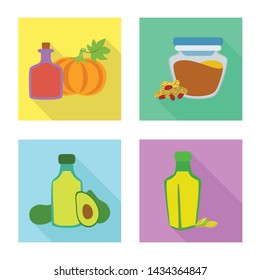 Isolated object of bottle and glass icon. Collection of bottle and agriculture stock symbol for web.
