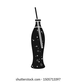 Isolated object of bottle and glass icon. Web element of bottle and soda stock vector illustration.