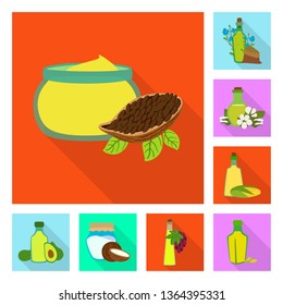 Isolated object of bottle and glass  logo. Set of bottle and agriculture vector icon for stock.