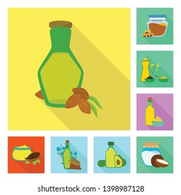Isolated object of bottle and glass  logo. Set of bottle and agriculture stock vector illustration.