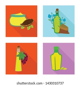 Isolated object of bottle and glass sign. Collection of bottle and agriculture vector icon for stock.