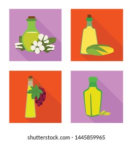 Isolated object of bottle and glass sign. Collection of bottle and agriculture stock symbol for web.