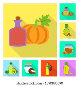 Isolated object of bottle and glass  symbol. Collection of bottle and agriculture vector icon for stock.